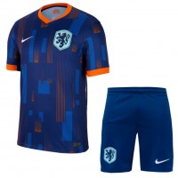 Camisa de Futebol Holanda Equipamento Secundário Infantil Europeu 2024 Manga Curta (+ Calças curtas)